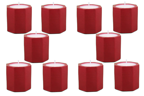 10 pcs Scented Candles Christmas Spice Red 12 Hrs Burn Soy Wax