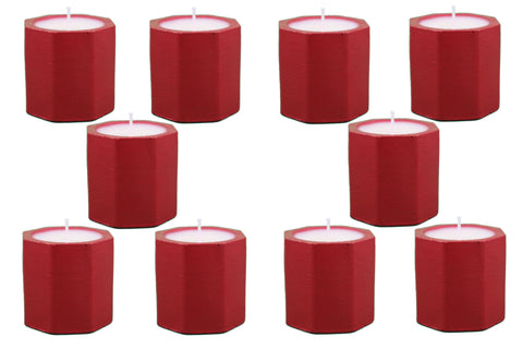 10 pcs Scented Candles Christmas Spice Red 12 Hrs Burn Soy Wax