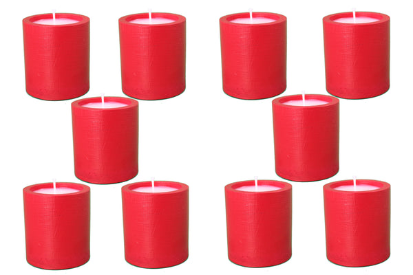10 pcs Scented Candles Christmas Spice Red 14 Hrs Burn