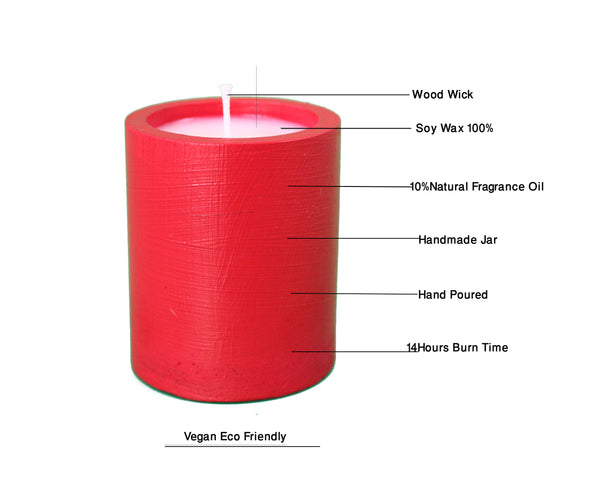 10 pcs Scented Candles Christmas Spice Red 14 Hrs Burn