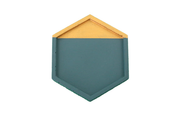 Coasters for Drinks Set of 4 pcs Handmade Gold Emerald Green | Luxdecor6