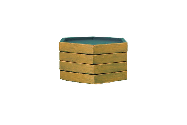 Coasters for Drinks Set of 4 pcs Handmade Gold Emerald Green | Luxdecor6