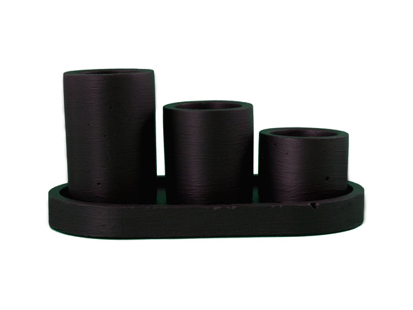 Set of 3 Black Tea Light Holders Tray Free UK Delivery Handmade Luxdecor6