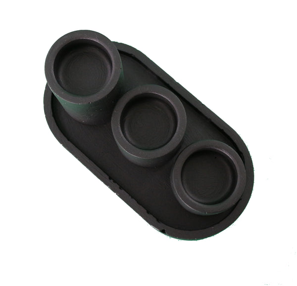 Set of 3 Black Tea Light Holders Tray Free UK Delivery Handmade Luxdecor6