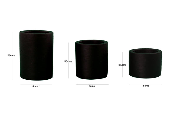 Set of 3 Black Tea Light Holders Tray Free UK Delivery Handmade Luxdecor6