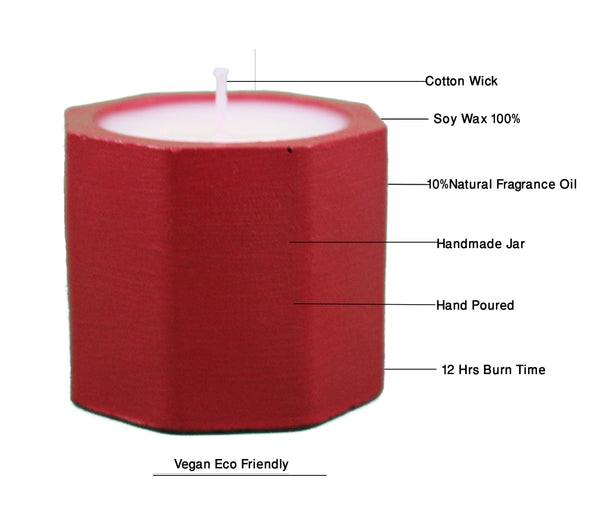 10 pcs Scented Candles Christmas Spice Red 12 Hrs Burn Soy Wax