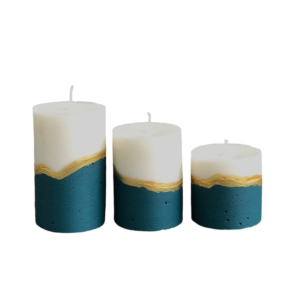 3pcs Decorative Pillar Concrete Candles Gift Set Candle Handmade Luxdecor6