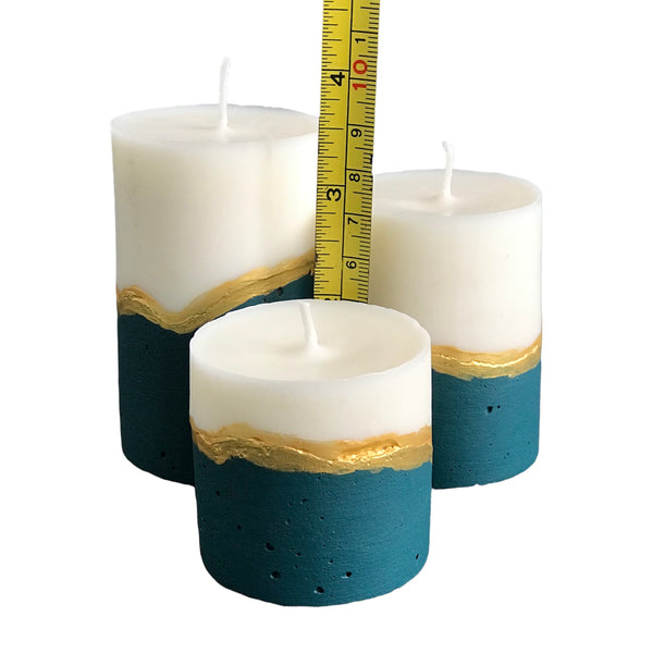 3pcs Decorative Pillar Concrete Candles Gift Set Candle Handmade Luxdecor6