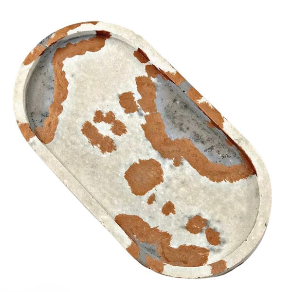 1pc Nordic Oval Geometric Marble Copper Concrete Tray UK Free PnP