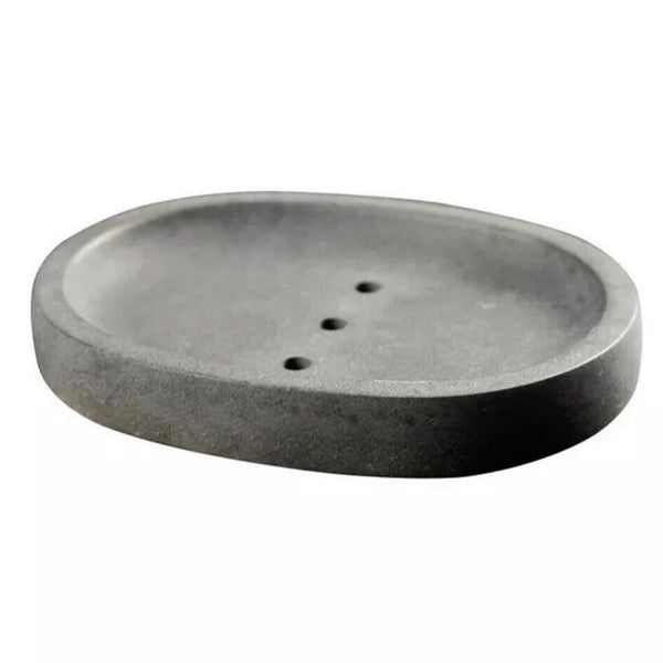 Nordic Oval Self Draining Soap Dish Holders Grey Handmade