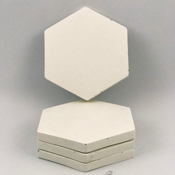 4pcs set Hexagon Geometric White Grained Coasters UK Free Delivery