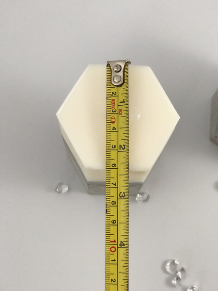 3pcs set unique hexagon concrete pillar candles silver