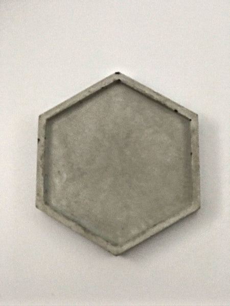 4 pcs Set Coasters Table Mats Hexagon White and Grey