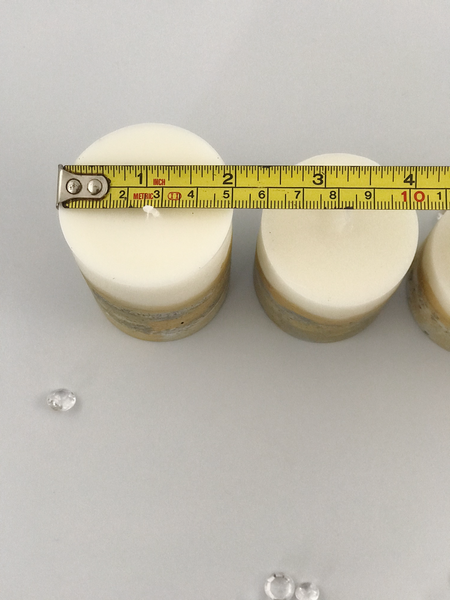 3pcs set unique round concrete pillar candles gold
