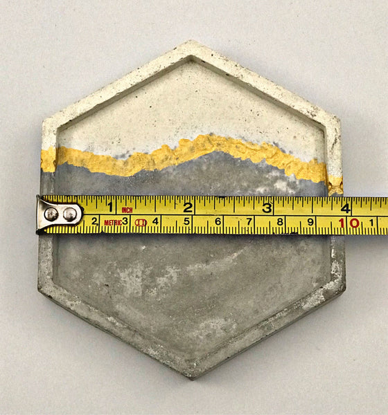 4 Pcs Set Hexagon Geometric Coasters Grey White Gold