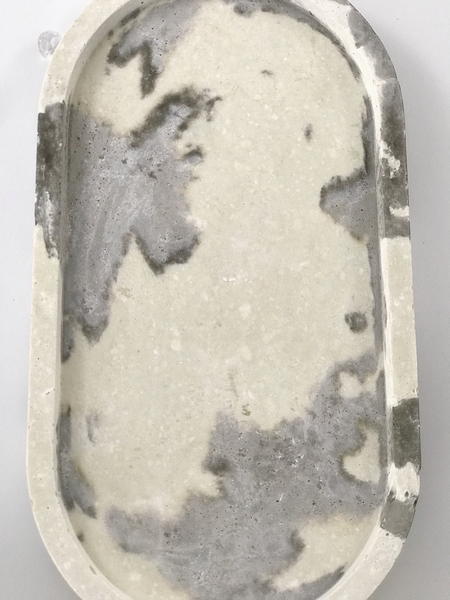 1pc Nordic Oval Geometric Marble Grey white Concrete Tray UK Free PnP