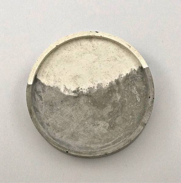 4pcs Set Round Grey White Silver Concrete Non-Scratch Coasters