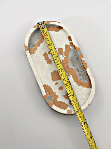 4pcs set unique round concrete pillar candles oval tray copper