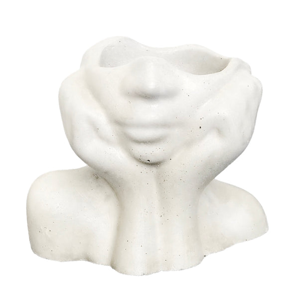 Face Decorative Succulent Plant Pots Planters Flowerpot White Luxdecor6