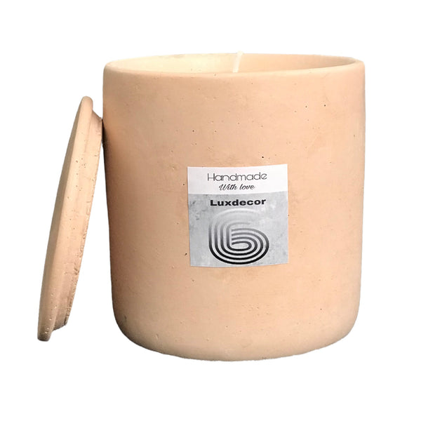 40hrs Large Terracotta Citronella Garden Candles with Lids | Luxdecor6