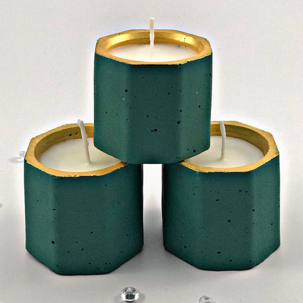 Scented Candles Gold Emerald Green Handmade Luxdecor6