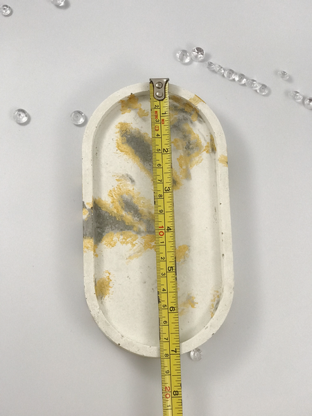 4pcs set unique round concrete pillar candles oval tray gold