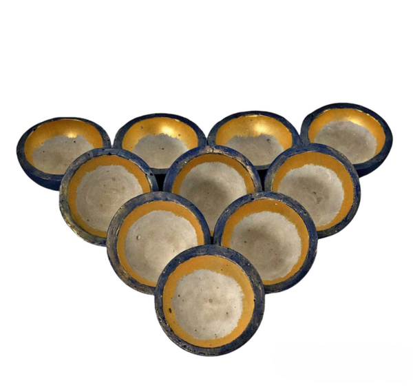 Wholesale Empty Candle Vessels for making Bowl Candles Navy Blue Gold Luxdecor6