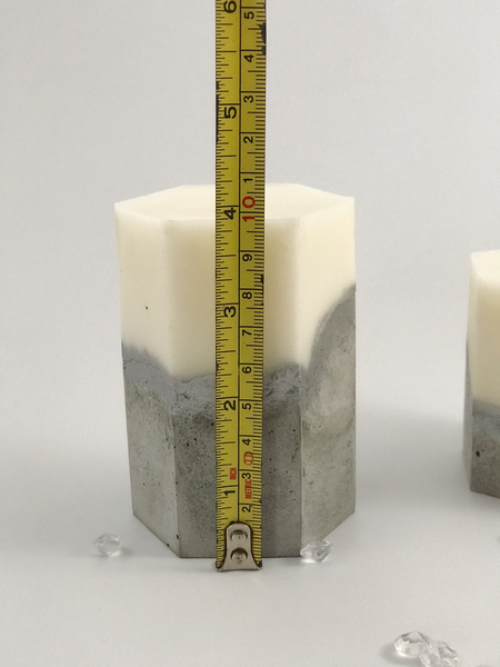 3pcs set unique hexagon concrete pillar candles silver