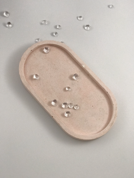 1pc Nordic Oval Geometric White Concrete Tray UK Free PnP