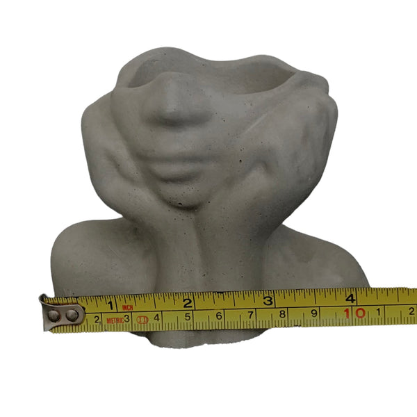 Face Decorative Succulent Plant Pots Planters Flowerpot Grey Luxdecor6