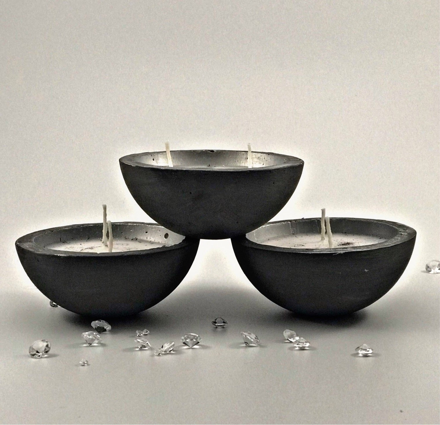 Scented Candles Silver Grey Handmade Luxdecor6