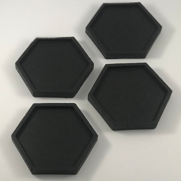 4 Pcs Set Hexagon Geometric Concrete Coasters Grey