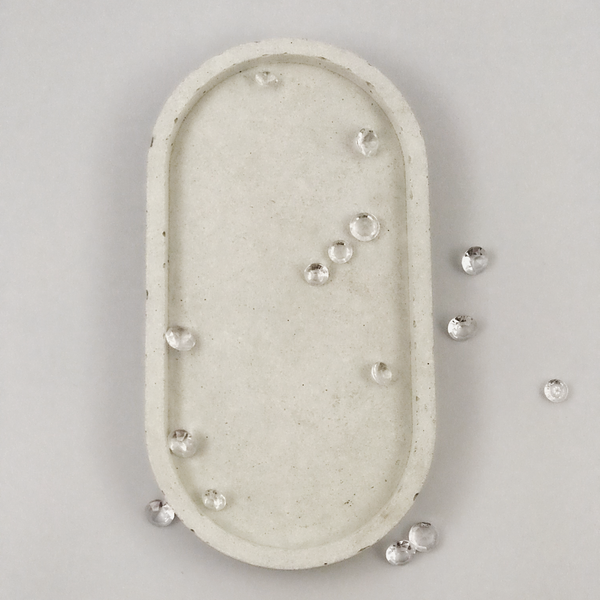1pc Nordic Oval Geometric White Concrete Tray UK Free PnP