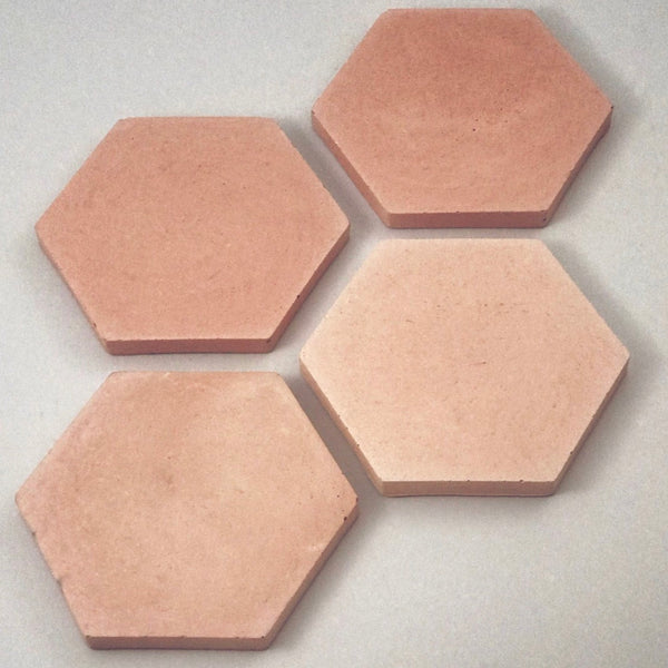 4pcs set Pastel Hexagon Geometric Pink Blush Concrete Coasters UK Free Delivery