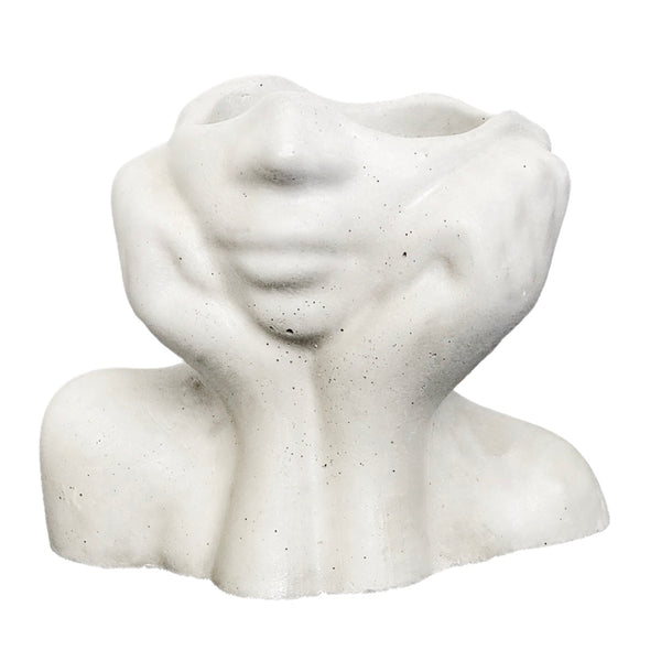 Face Decorative Succulent Plant Pots Planters Flowerpot White Luxdecor6
