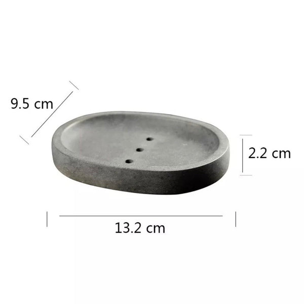 Nordic Oval Self Draining Soap Dish Holders Grey Handmade