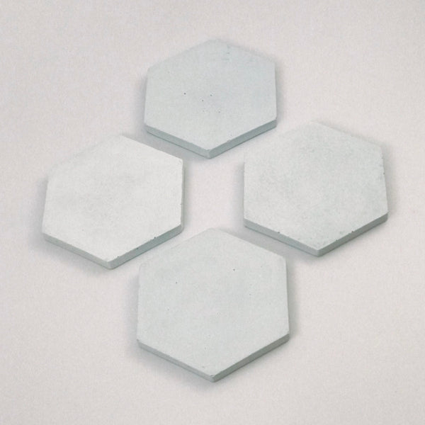 4pcs set Scandi Hexagon Geometric Light Blue Concrete Coasters UK Free Delivery