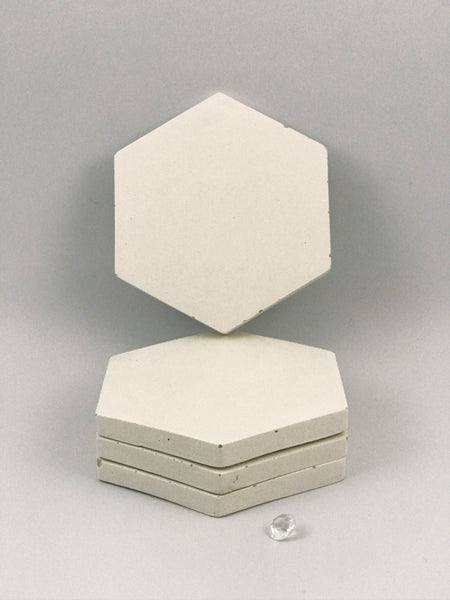 4pcs set Nordic Hexagon Geometric Grey Concrete Coasters UK Free PnP