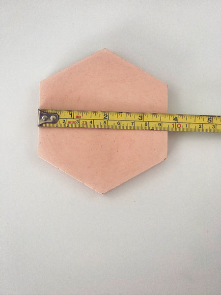 4pcs set Pastel Hexagon Geometric Pink Blush Concrete Coasters UK Free Delivery