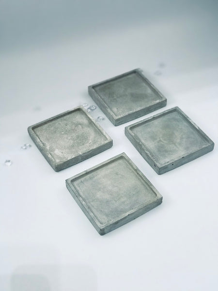 4pcs set Nordic Square Geometric Grey and White Marble Concrete Coasters UK Free PnP