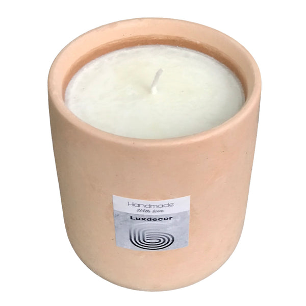 40hrs Large Terracotta Citronella Garden Candles with Lids | Luxdecor6