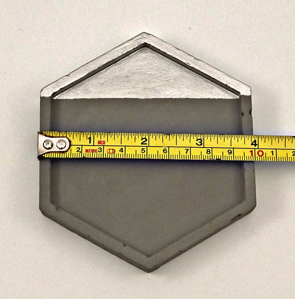 4pcs Hexagon Geometric Grey and Silver Coasters