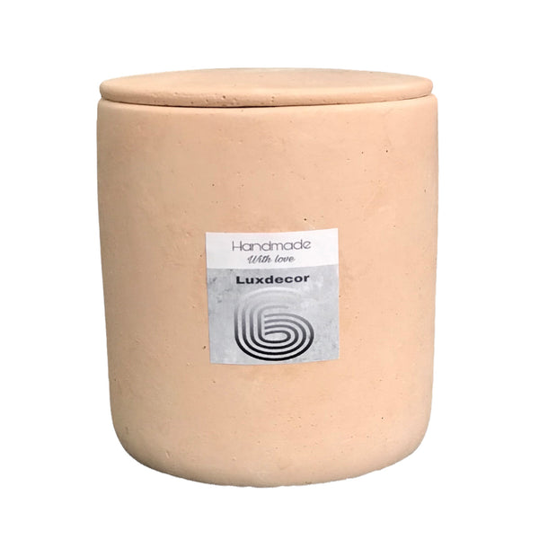 40hrs Large Terracotta Citronella Garden Candles with Lids | Luxdecor6