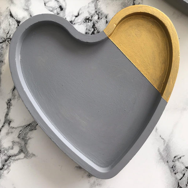 4pcs set Nordic Heart Geometric Grey and White Marble Concrete Coasters UK Free PnP