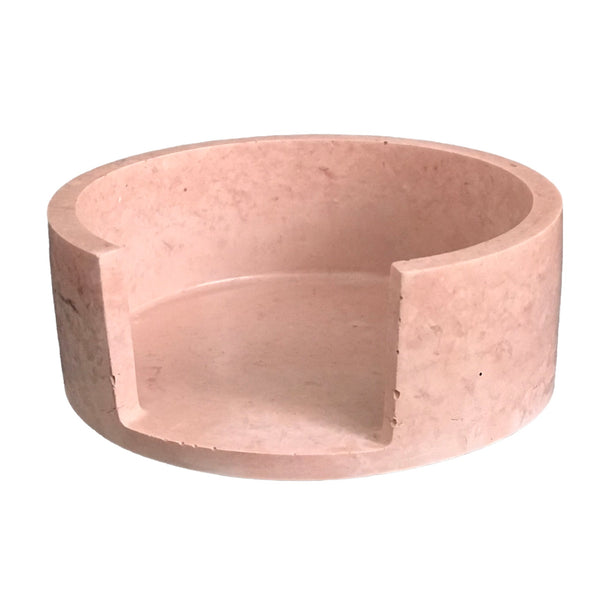 5Pcs Drink Coasters with Holder Pink Round Gift Set Handmade Luxdecor6
