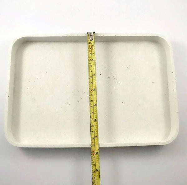 Nordic Large White Geometric Concrete Vanity Tray UK Free PnP