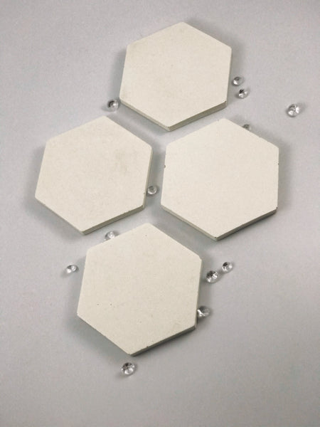 4pcs set Pastel Hexagon Geometric Pink Blush Concrete Coasters UK Free Delivery