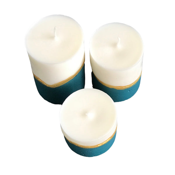 3pcs Decorative Pillar Concrete Candles Gift Set Candle Handmade Luxdecor6