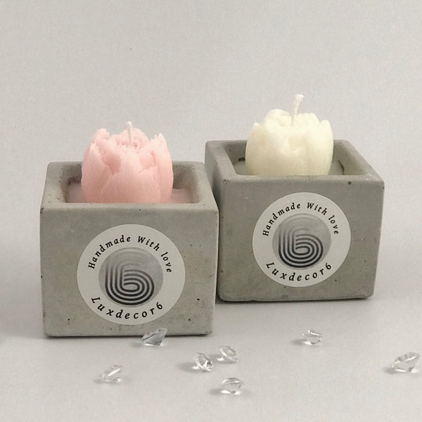 Scented Candles Pink White Peony Handmade Luxdecor6