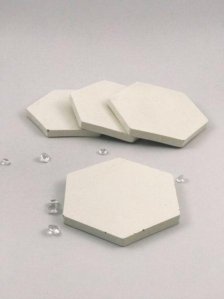 4pcs set Hexagon Geometric White Grained Coasters UK Free Delivery